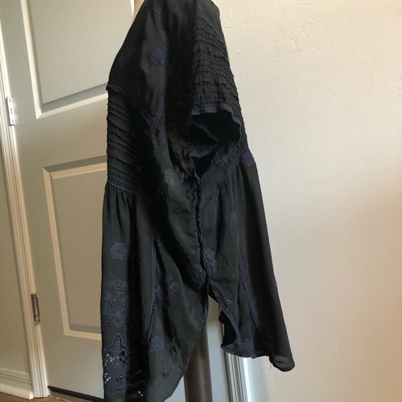 Johnny Was Black Lace Boho Top - Picture 4 of 8